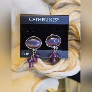 Catherines Purple Clip-On Earrings